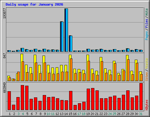 Daily usage for January 2026