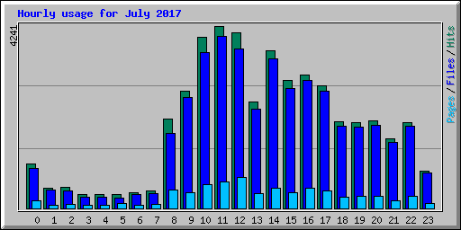 Hourly usage for July 2017